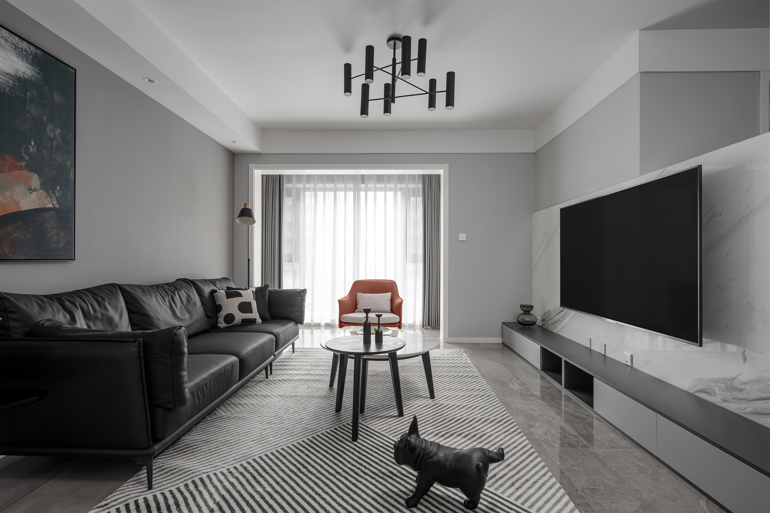 97㎡ | 低飽和度的色調(diào)打造出干凈、簡潔的空間氛圍