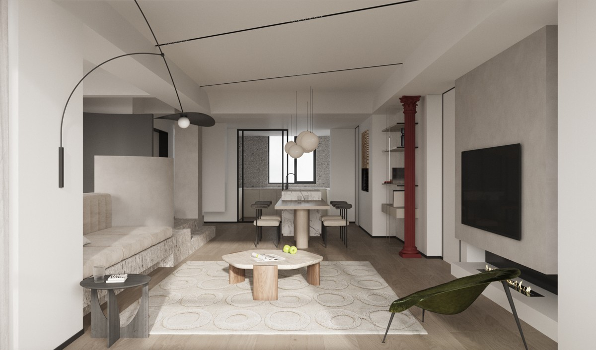 145㎡ | 打造現代極簡淺咖暖居