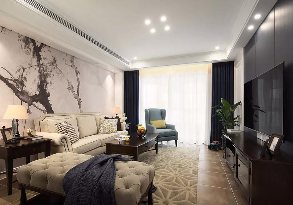 南寧云星·錢隆首府106平米混搭風(fēng)案例效果圖