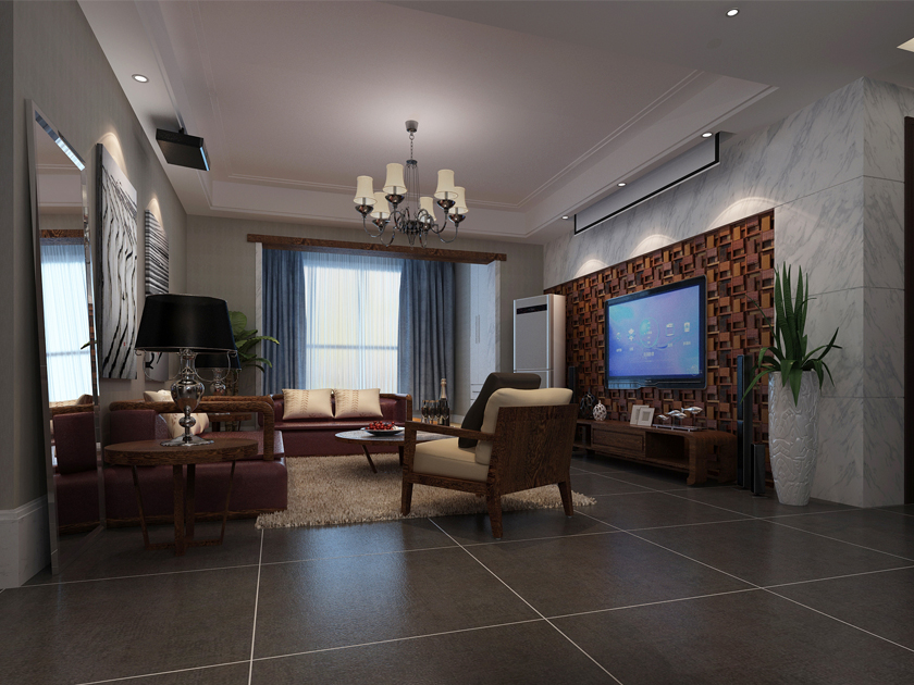 南寧榮和·半山華府100平米后現(xiàn)代風(fēng)格案例效果圖