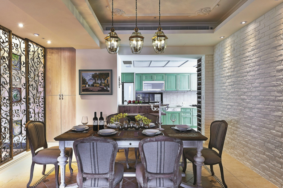 南寧大唐盛世120平米田園風(fēng)格案例效果圖