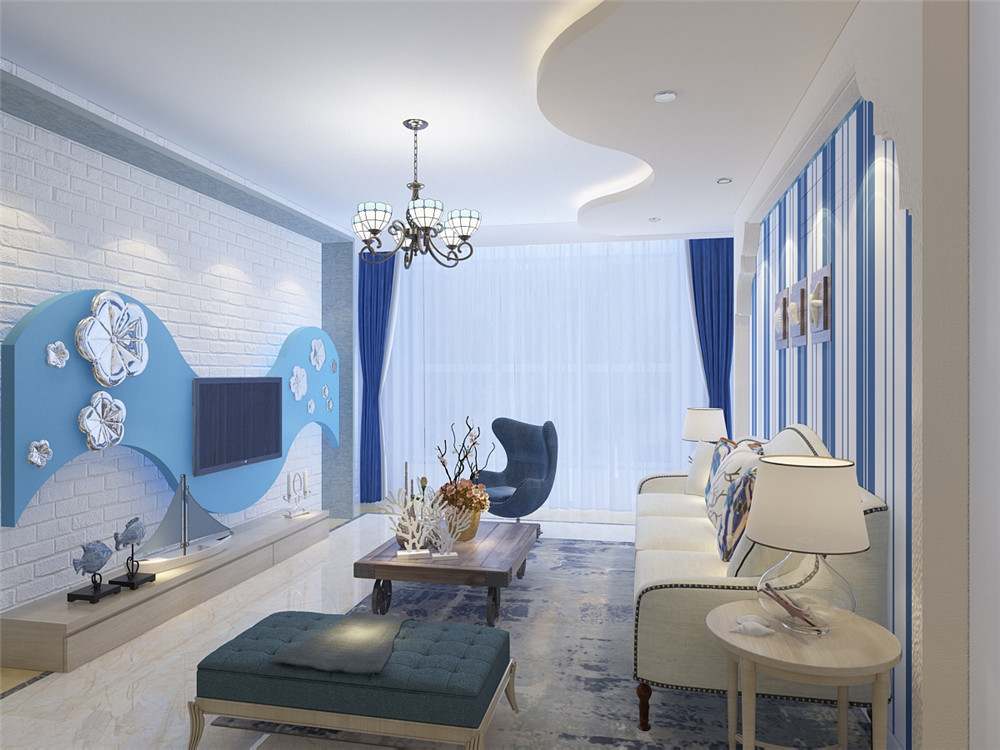 南寧天健和府120平米地中海風(fēng)格案例效果圖