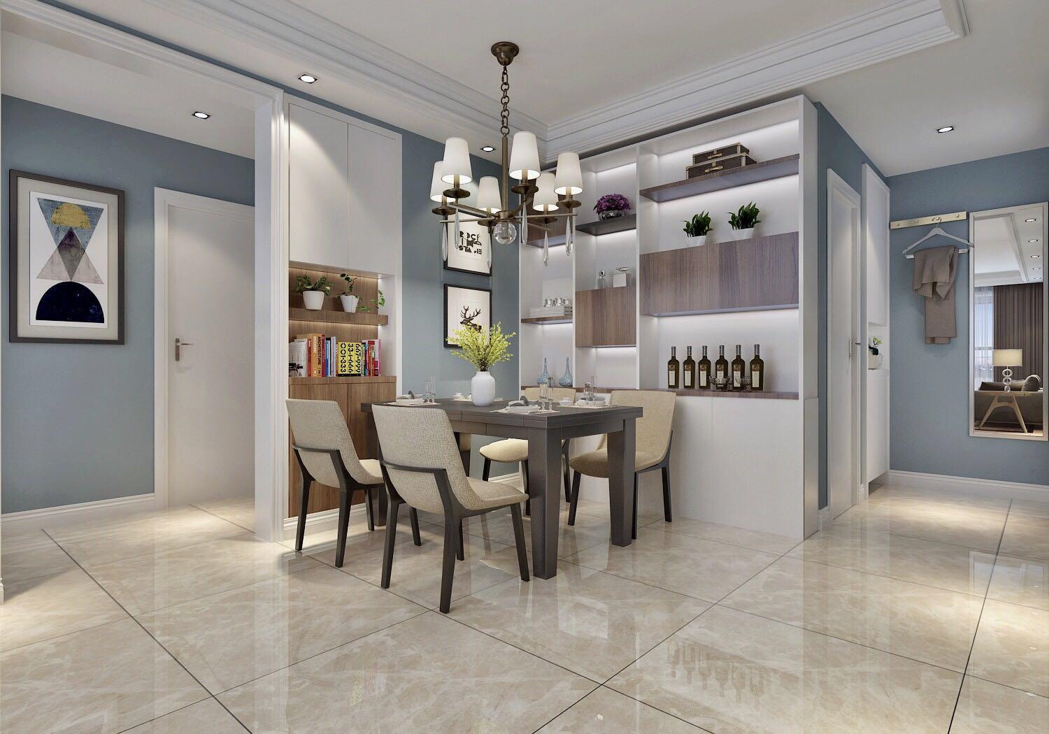 南寧龍光玖瓏湖82平米北歐風(fēng)案例效果圖