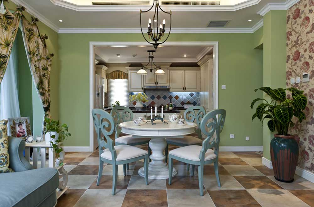 南寧昌泰茗城139平米田園風格案例效果圖