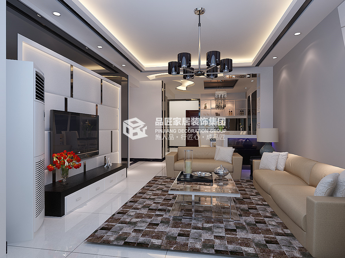 南寧霖峰壹號(hào)130平米現(xiàn)代簡(jiǎn)約風(fēng)案例效果圖