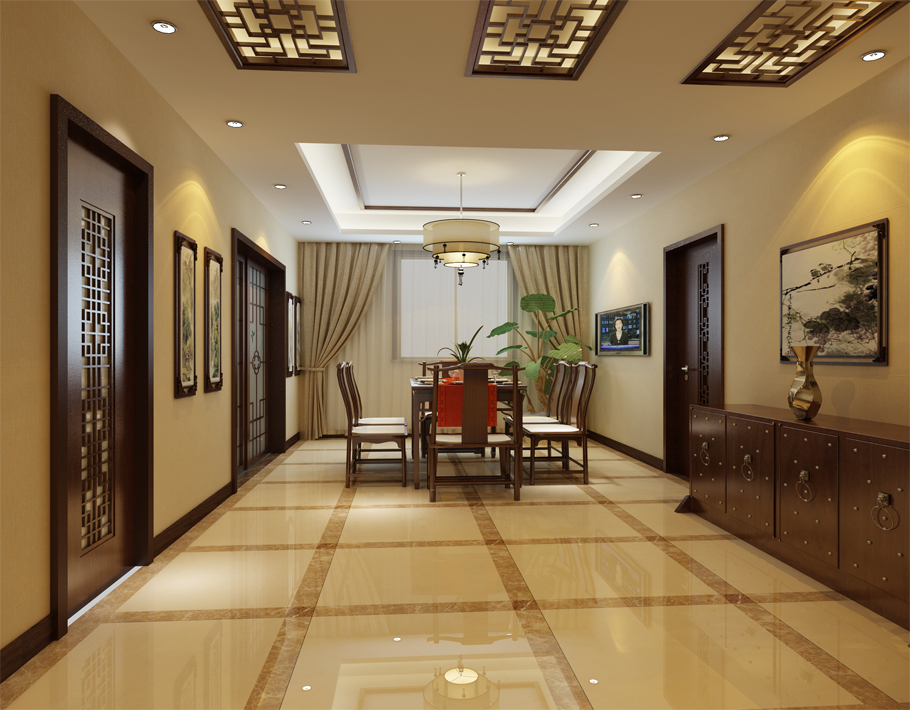 南寧威寧·首府189平米中式風(fēng)格案例效果圖