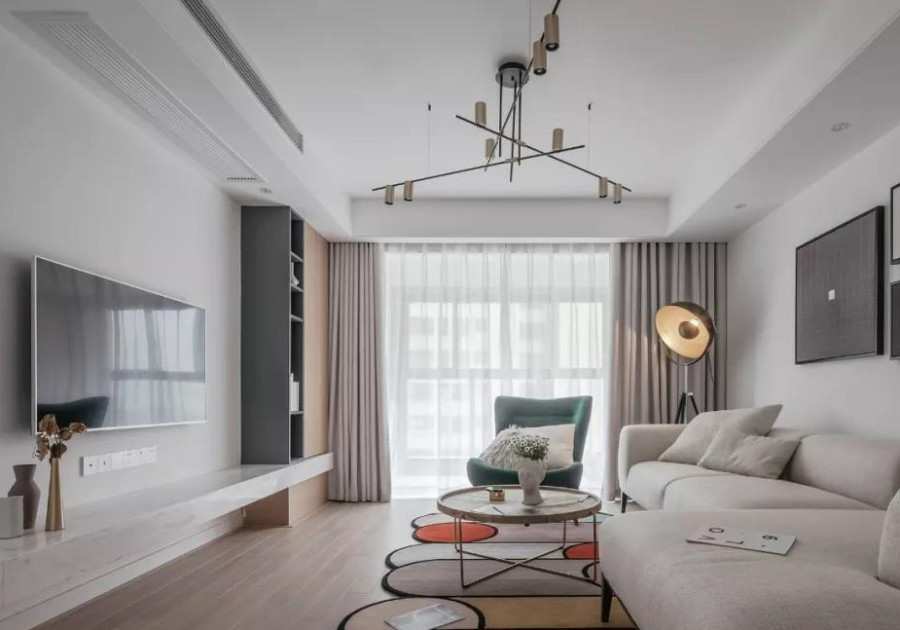 南寧彰泰府119平米北歐風(fēng)格案例效果圖