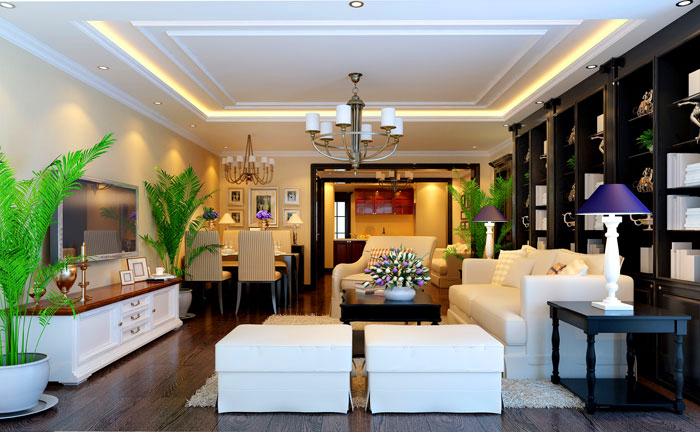 南寧融創(chuàng)融公館72平米新古典風(fēng)格案例效果圖