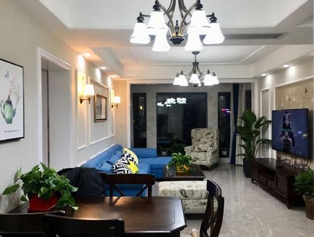 南寧金悅瀾灣125平米美式風(fēng)格裝修案例效果圖