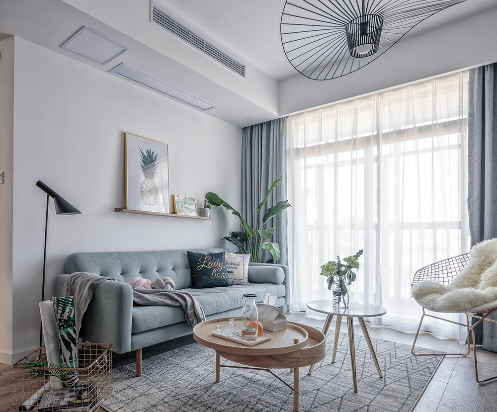 南寧陽(yáng)光城麗景灣96平米北歐風(fēng)格裝修案例效果圖