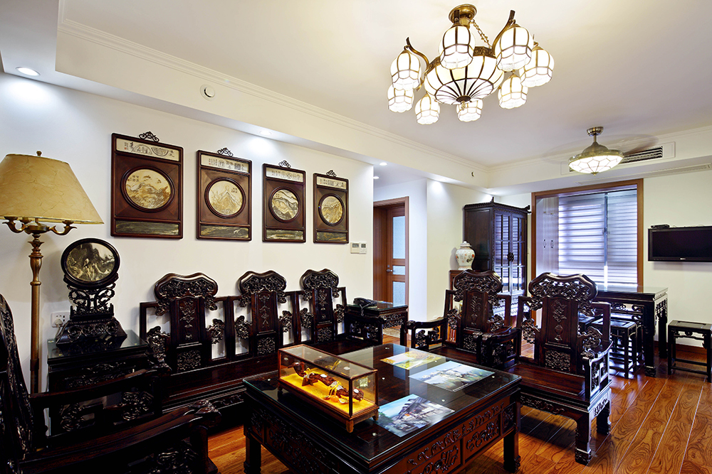 南寧嘉和城131平米中式風(fēng)格裝修案例效果圖