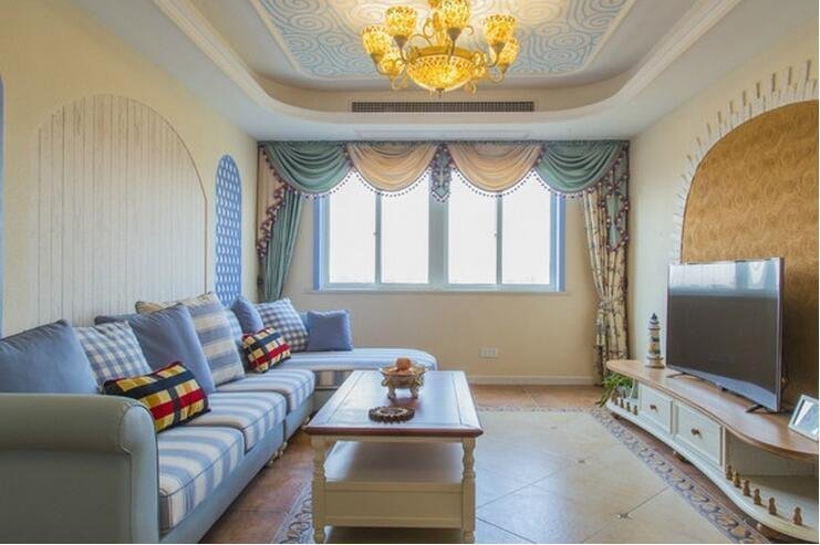 南寧招商榕園毛坯房88平米地中海風(fēng)格裝修案例效果圖