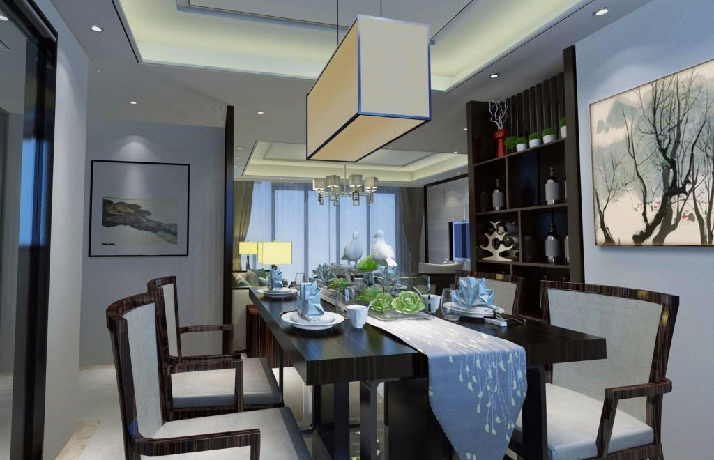 南寧國(guó)賓壹號(hào)毛坯房80平米中式風(fēng)格裝修案例效果圖