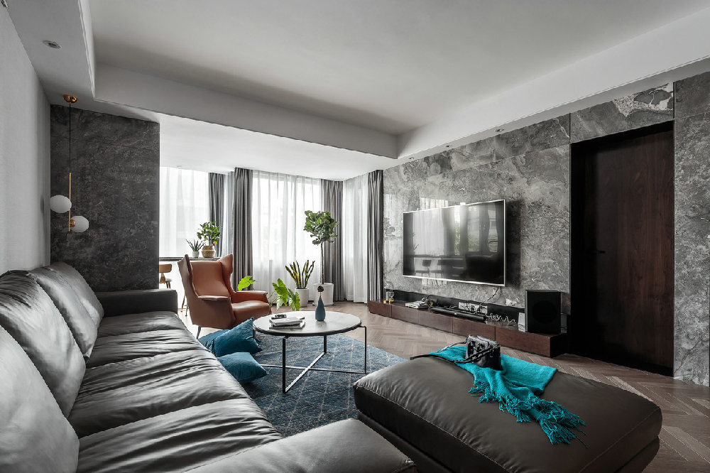 南寧昌泰東盟園毛坯房120平米后現(xiàn)代風(fēng)格裝修案例效果圖