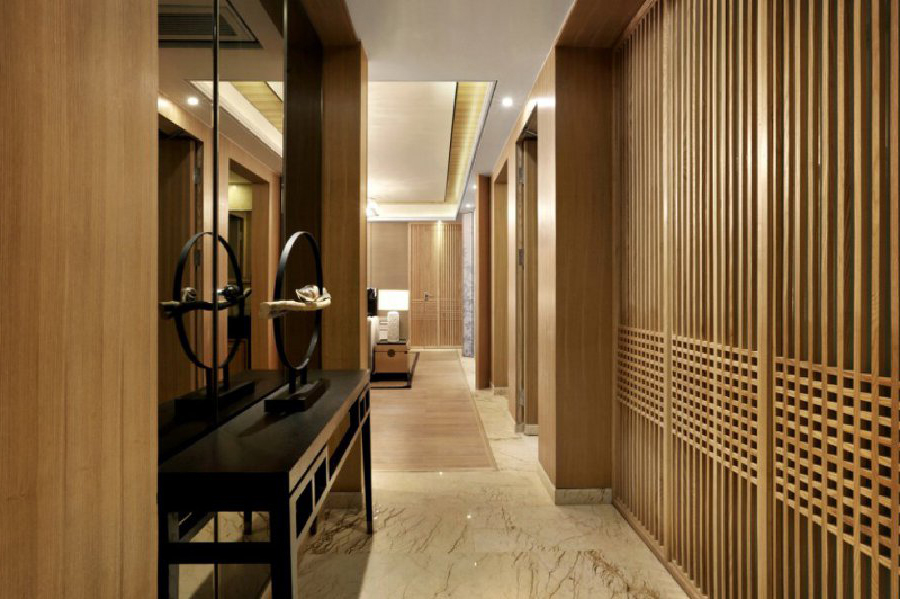 南寧綠地東盟國(guó)際毛坯房95平米中式風(fēng)格裝修案例效果圖