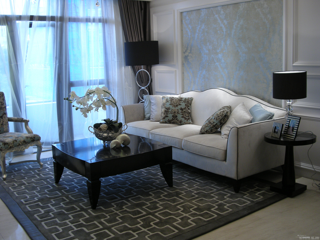 南寧華潤置地悅年華潤府90平米新古典風(fēng)格裝修案例效果圖