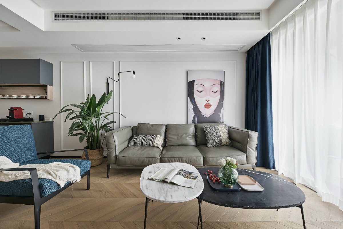 南寧江宇世紀城毛坯房115平米后現(xiàn)代風格裝修案例效果圖