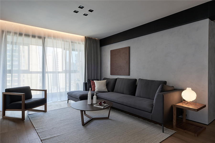 南寧盛天時代毛坯房125平米現代風格裝修案例效果圖