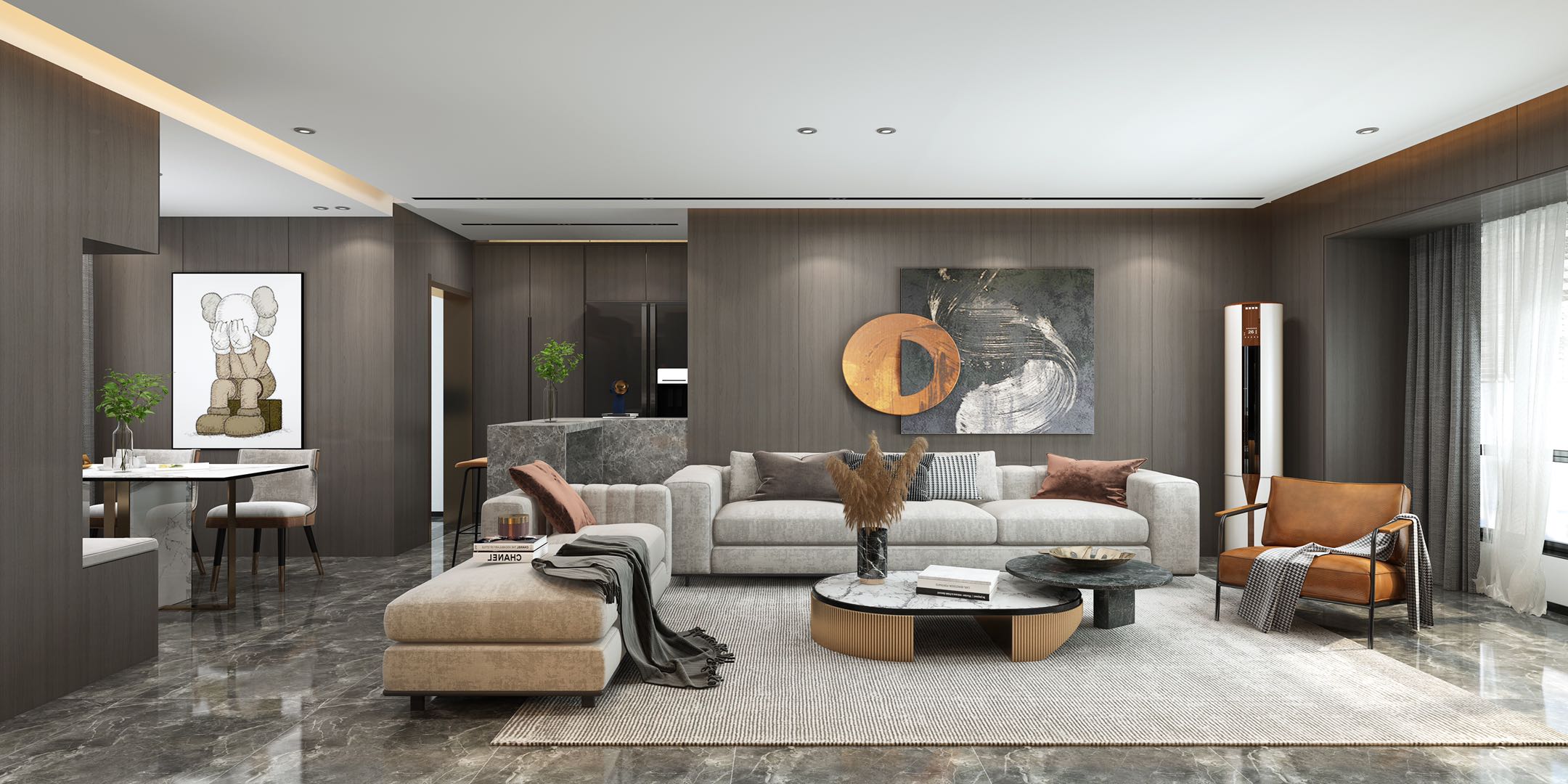 科瑞 江韻110平方米三居室裝修案例效果圖